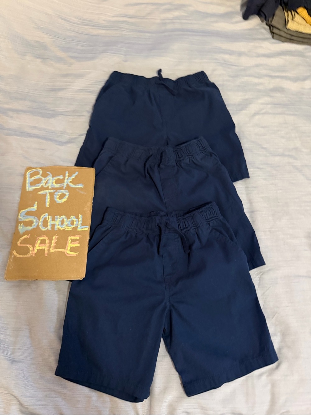 School Uniform Wonder Nation Navy Elastic-Waist Kids Shorts - 3-Pack